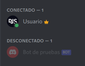 Bot en la lista de miembros